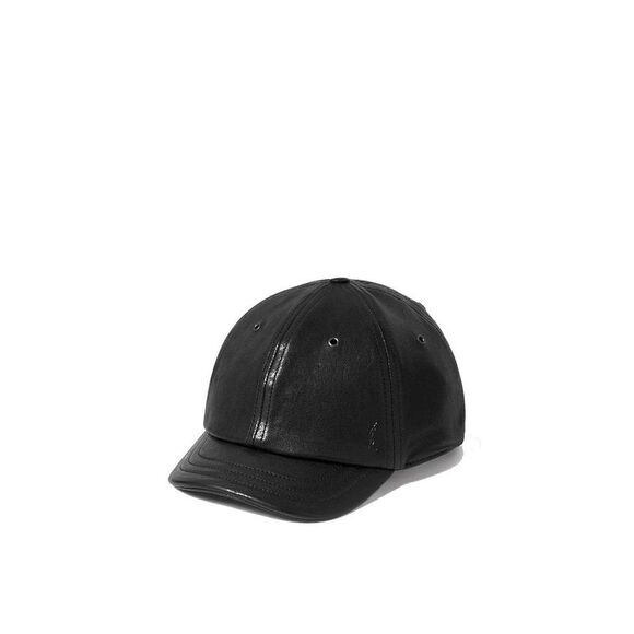 Saint Laurent Black Lamb Leather Cap (Baseball Women's Hat)